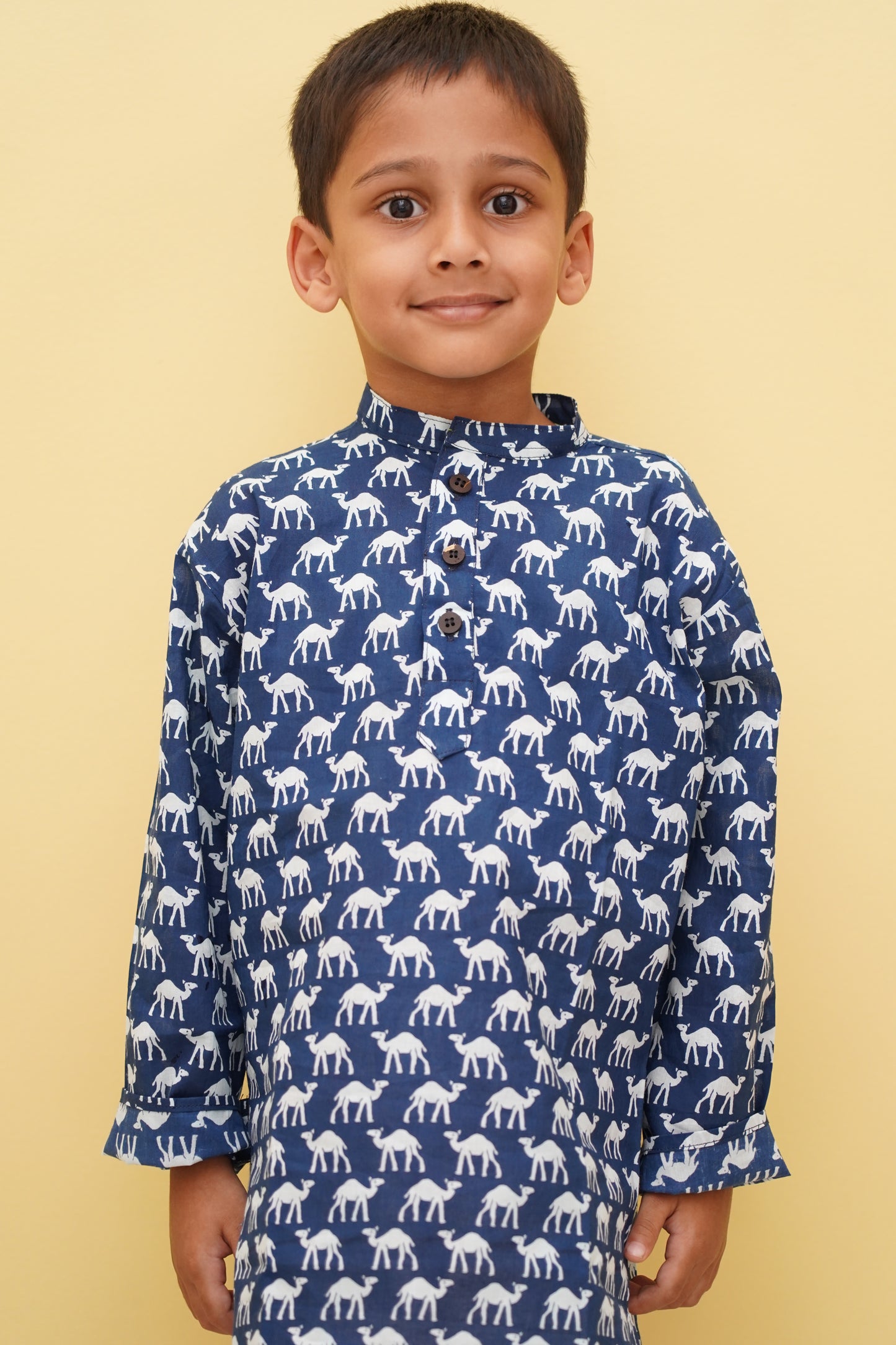 BLK024 - NAVY BLUE CAMEL LONG KURTA