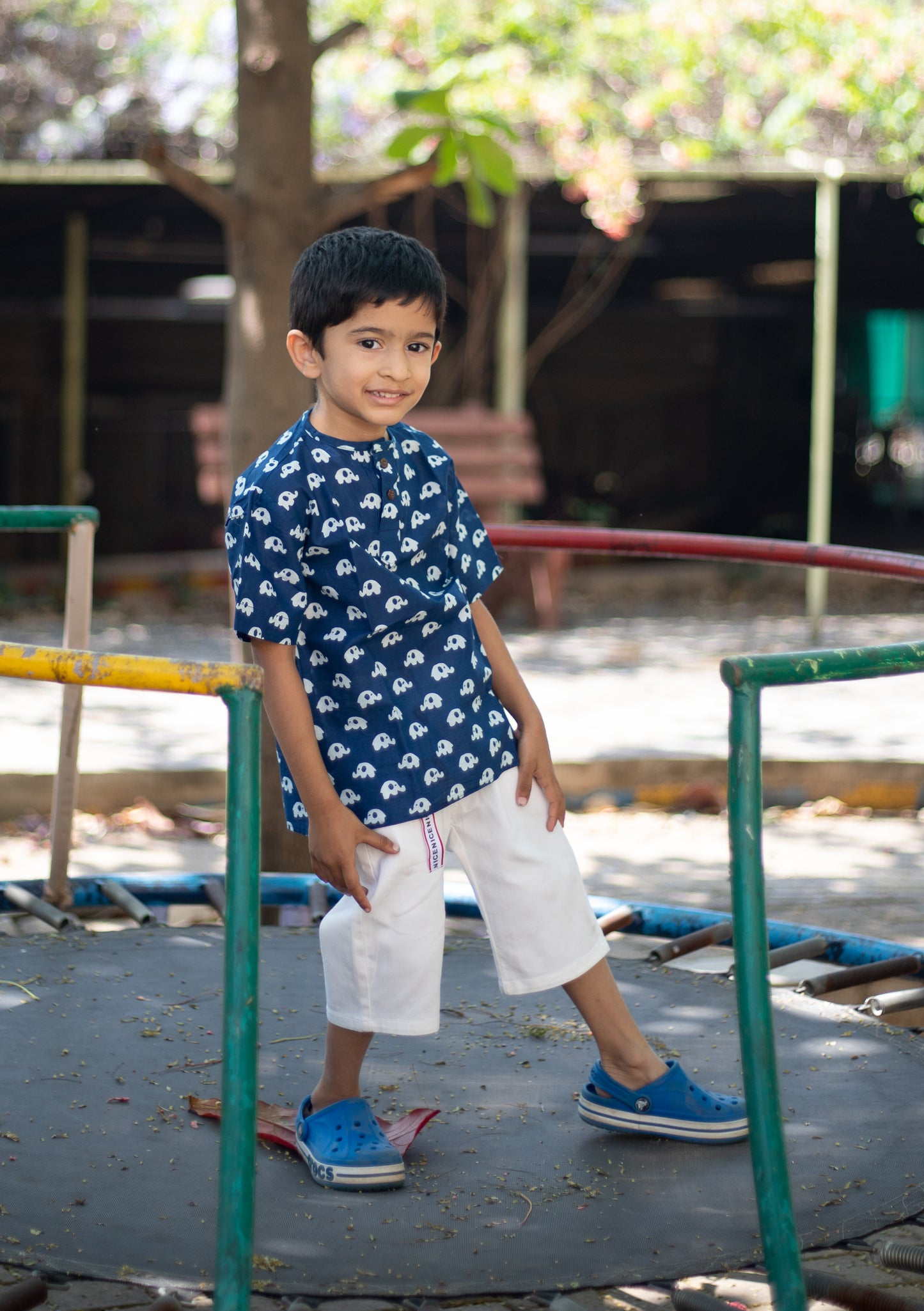 BSK014 - Cute Elephant Indigo Bandi