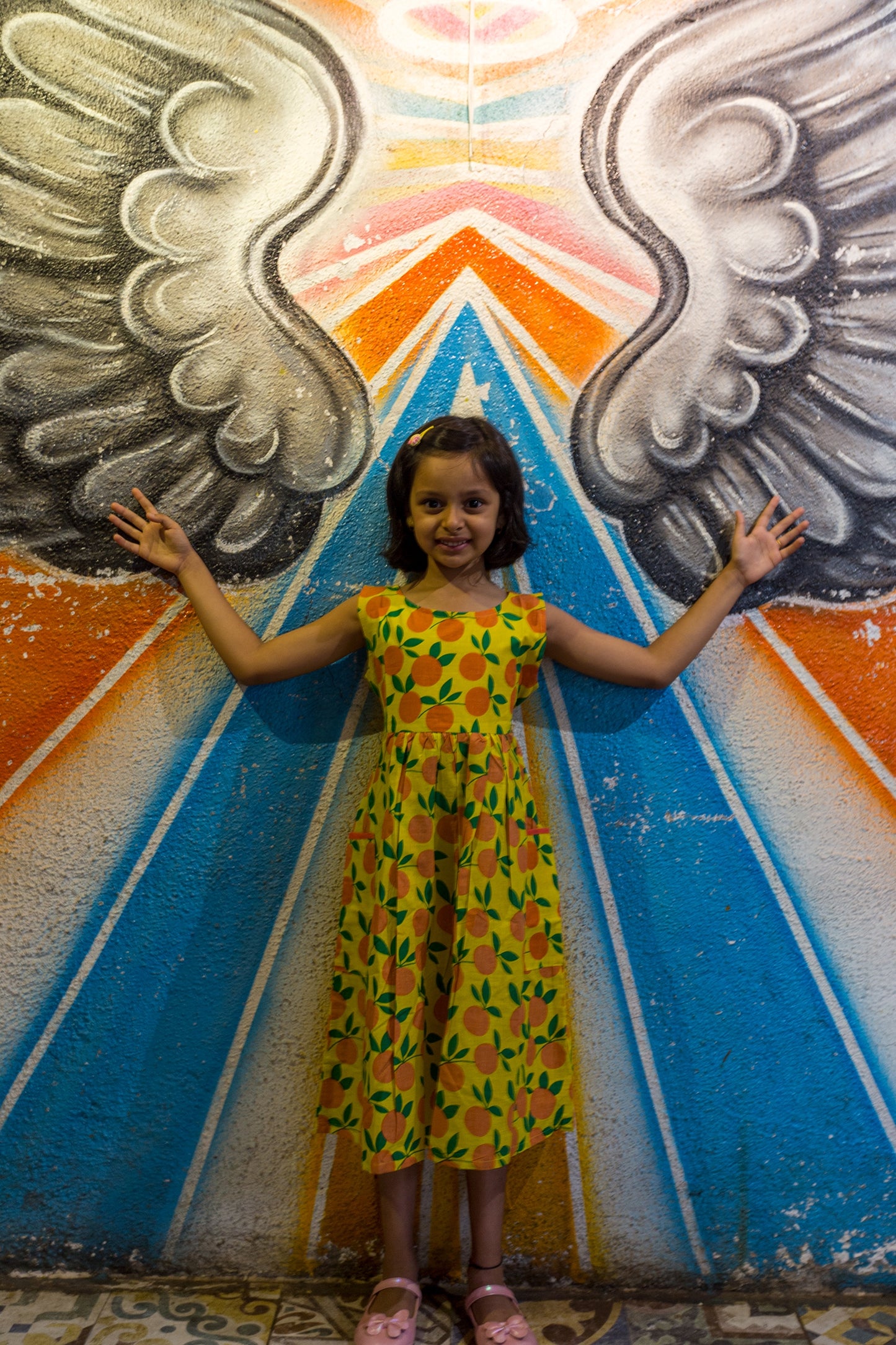 GFR124 - Oranges print frock for girls