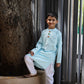 Cotton Long kurta with wooden elephant buttons