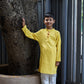 Cotton Long kurta with wooden elephant buttons