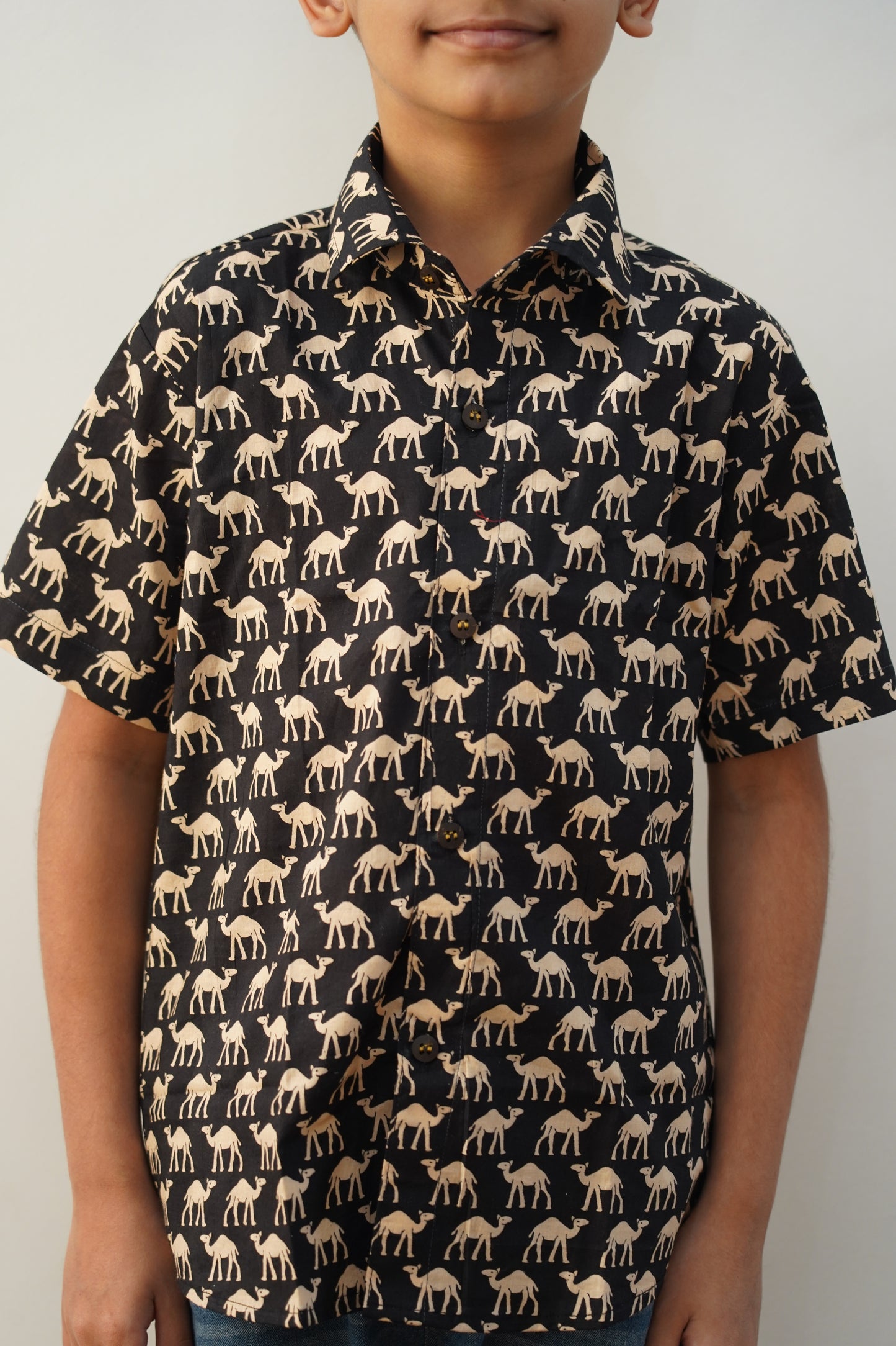 Camel print shirt black