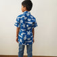 Abstract fish & turtle print shirt