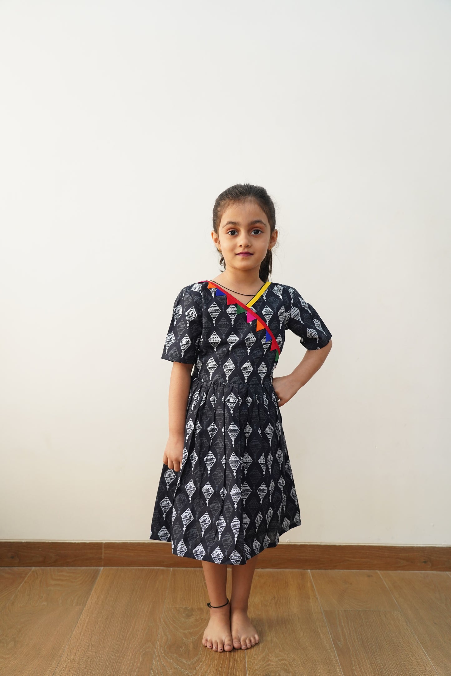 Kite print frock black