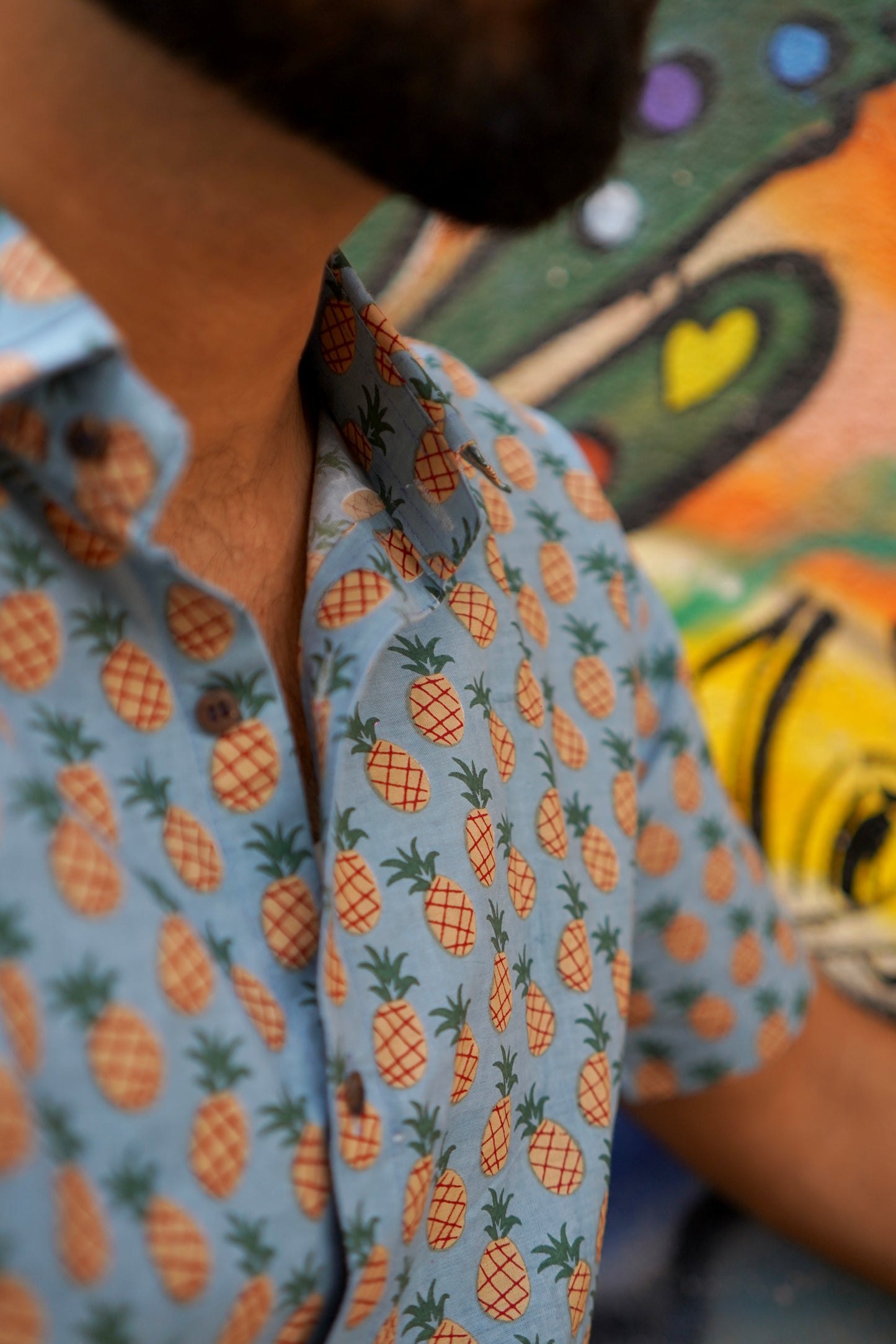 MSH001 - Pineapple print cotton shirt