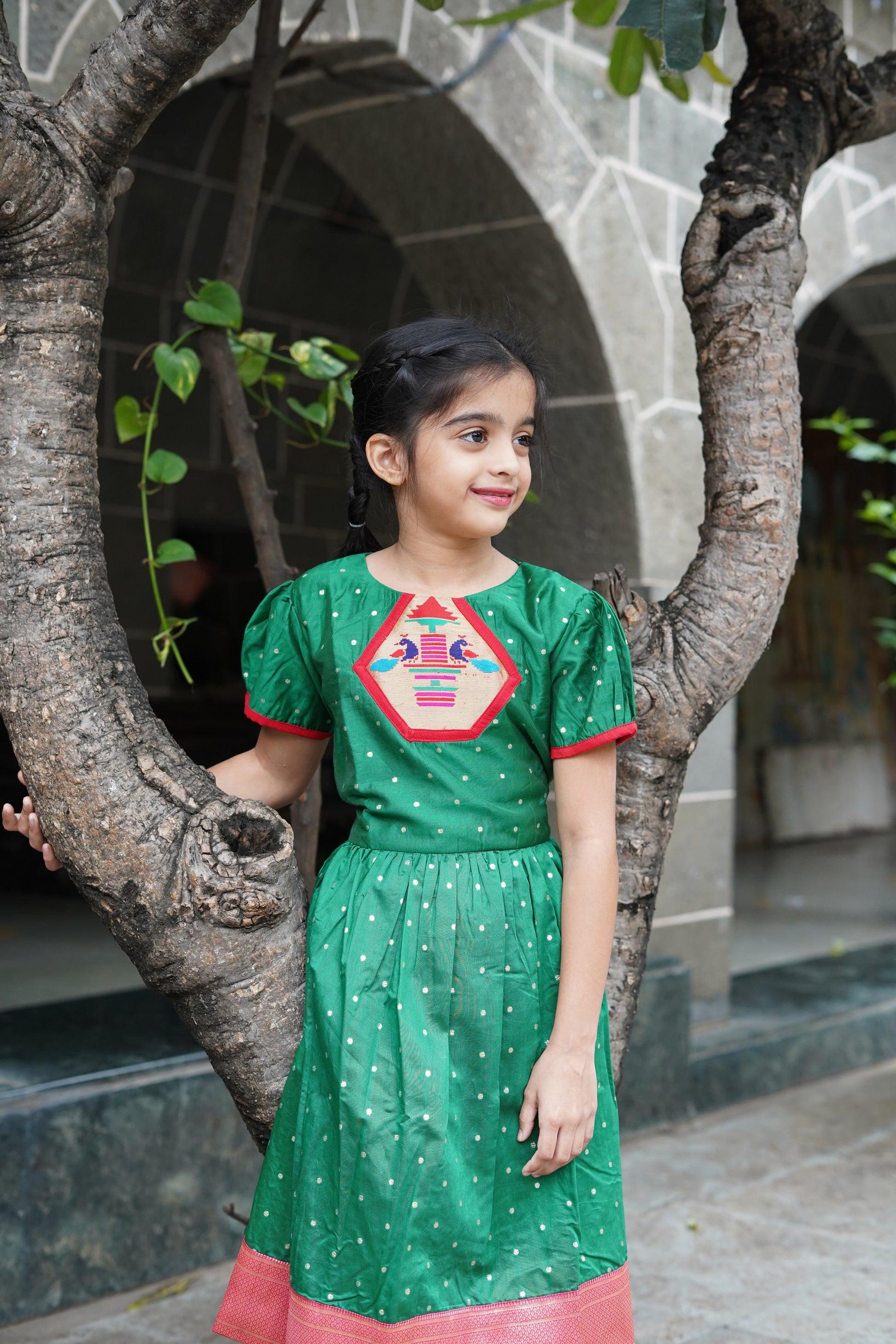 GFR009-Paithani Frock Qurio GFR009-Paithani Frock Qurio