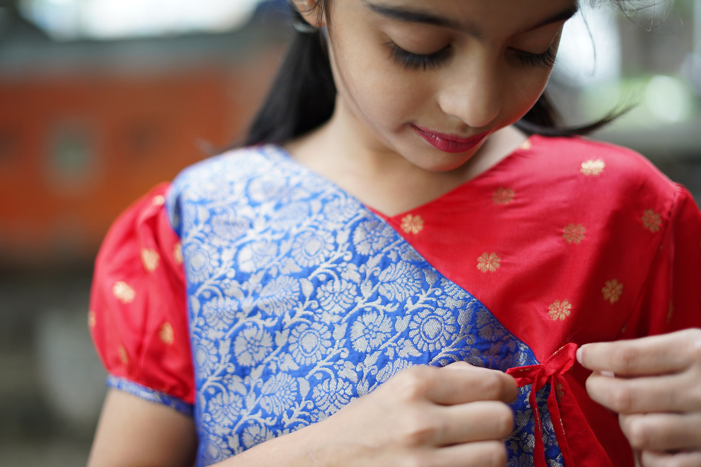 Red frock with cute latkan