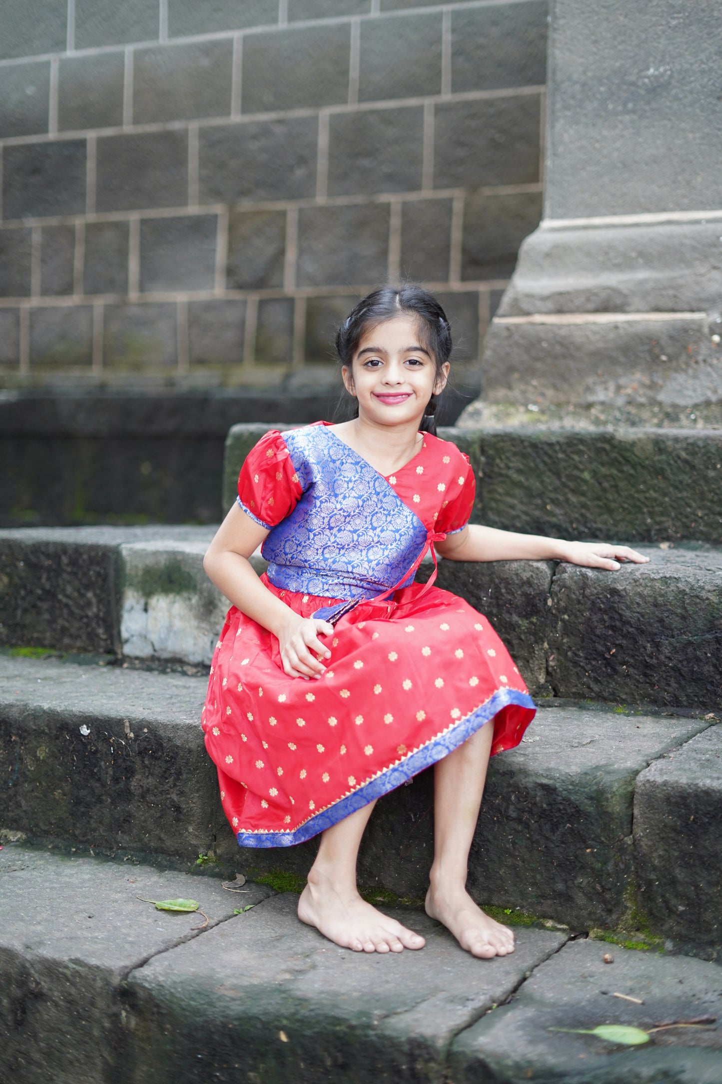 Red frock with cute latkan