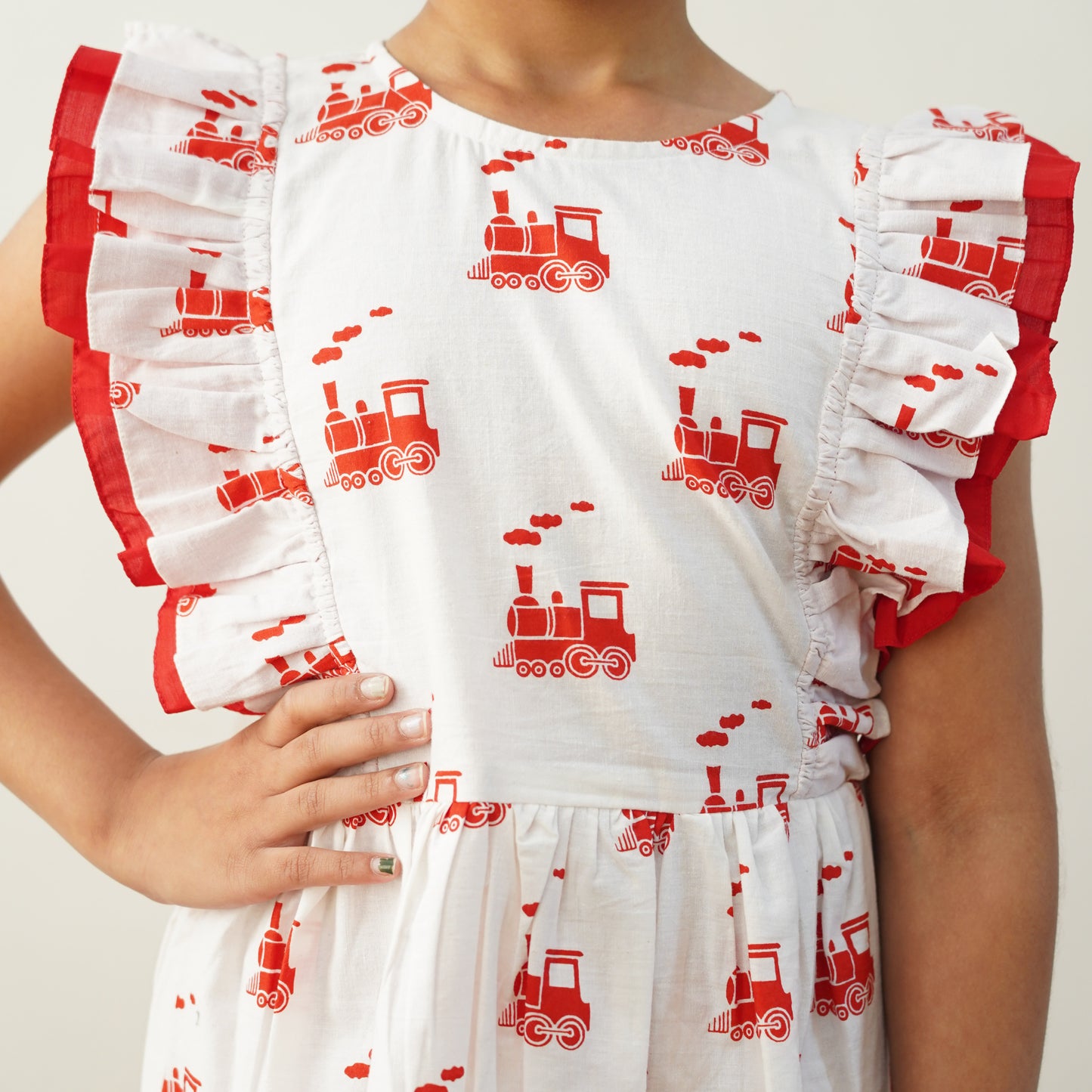 Red engine frock