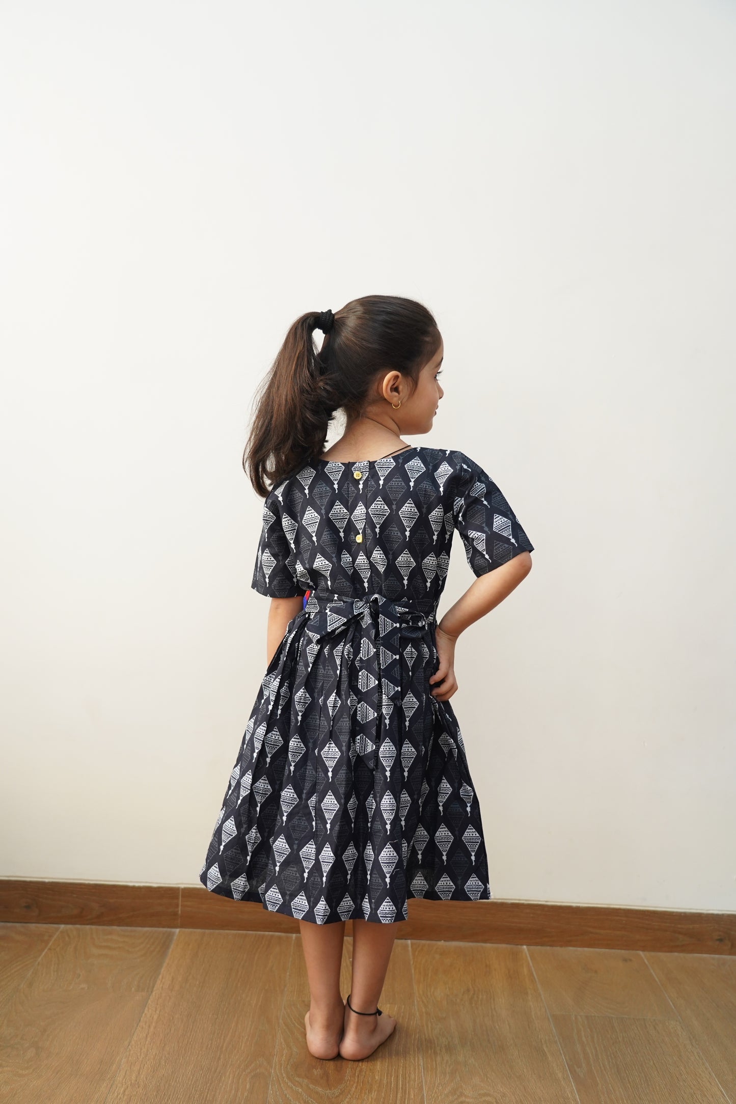 Kite print frock black