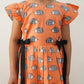 Peach porcupine print frock