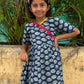 GFR168 - Lotus print cotton frock with statement lace