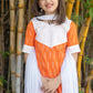 Orange Ikat kurti for girls