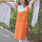 Orange Ikat kurti for girls