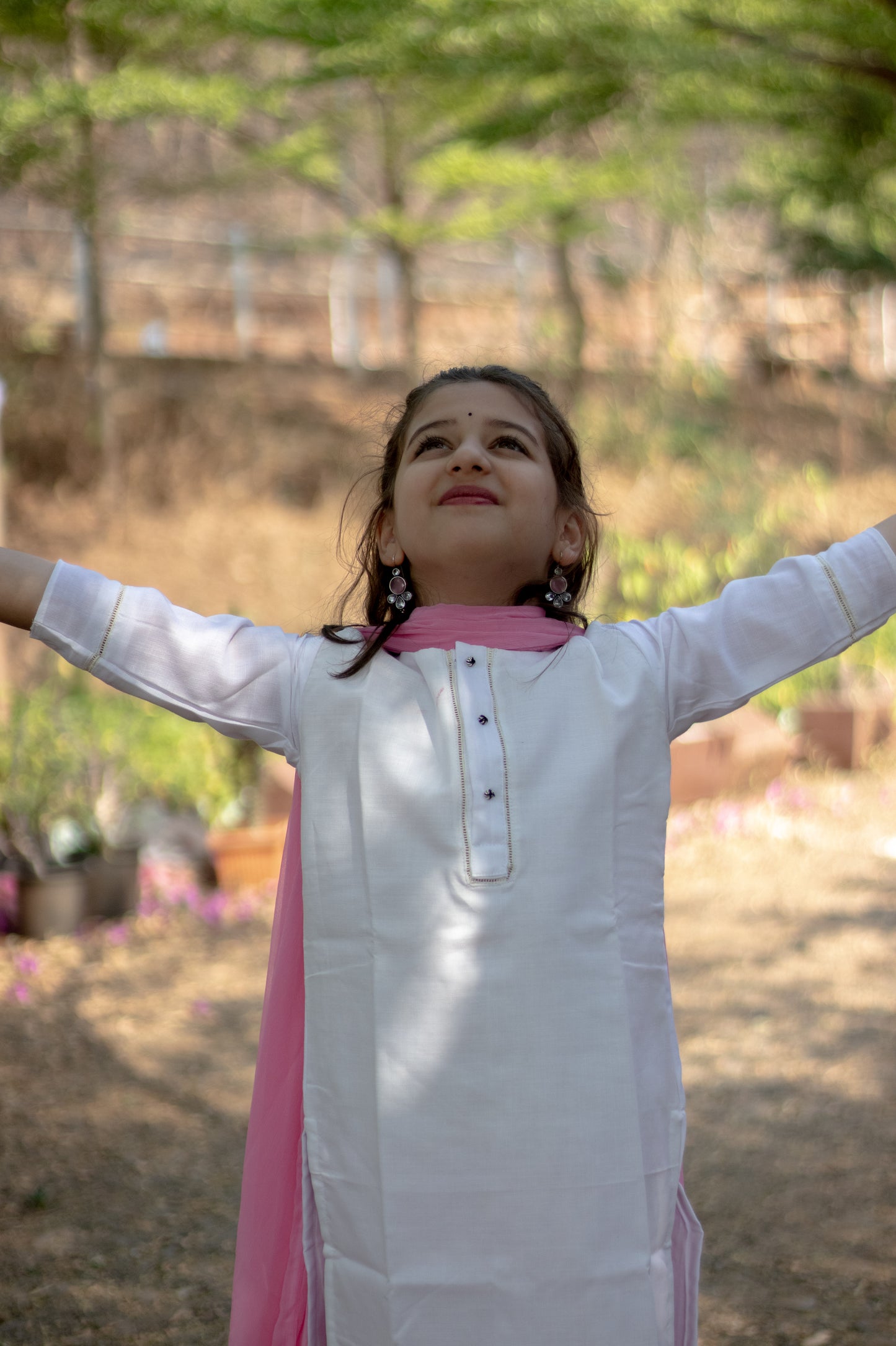 White slub kurti