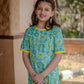 Sea green floral kurti for girls