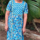 GLK025 - Green & Blue floral Kurti