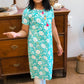 GLK033 - Sea green floral tassle kurti