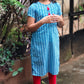 GLK034 Blue arrow style long kurti for girls