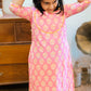 GLK035- Pink floral Jaipur print kurta for kids