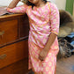 GLK035- Pink floral Jaipur print kurta for kids