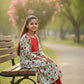 GLK037- Red floral Kurti for girls