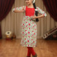 GLK037- Red floral Kurti for girls