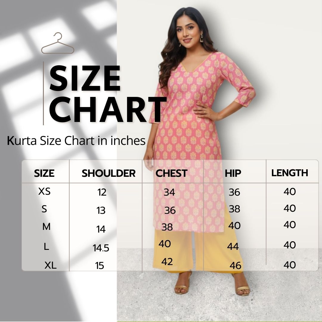 WLK006 - Pink Floral Long kurti for women