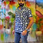 MSH006 Rhino print cotton shirt Mens Casual shirt