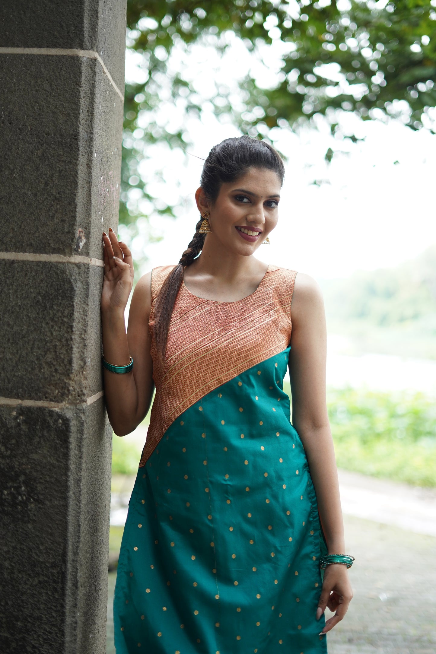 kurti paithani dress design Kurti Paithani Dress Design Poonam Designer Paithni Gown Tapeta Silk Fancy Gown With Dupatta