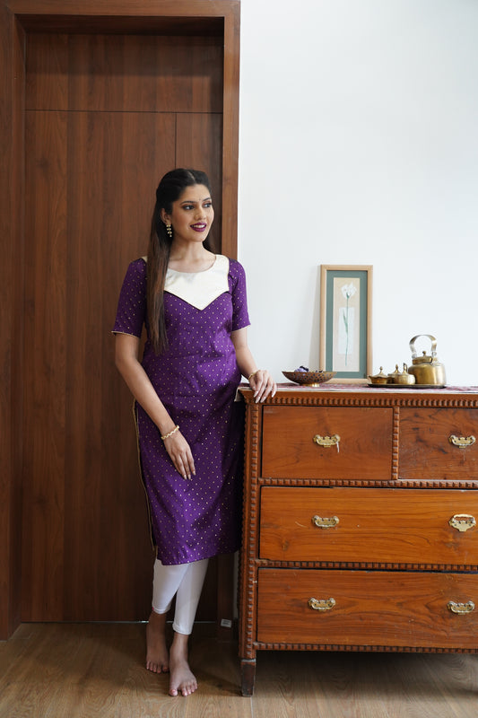 Womens kurti in wine colour