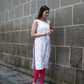 WLK004 - Embroidered white kurti for women