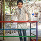 Slub cotton fish print kurta
