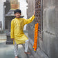 Chanderi silk self embroidery kurta