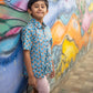 Tropical pineapple print cotton shirt