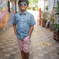 Tropical pineapple print cotton shirt
