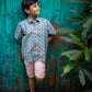 Tropical pineapple print cotton shirt
