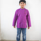 Handloom short kurta with elephant buttons