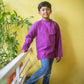 Handloom short kurta with elephant buttons