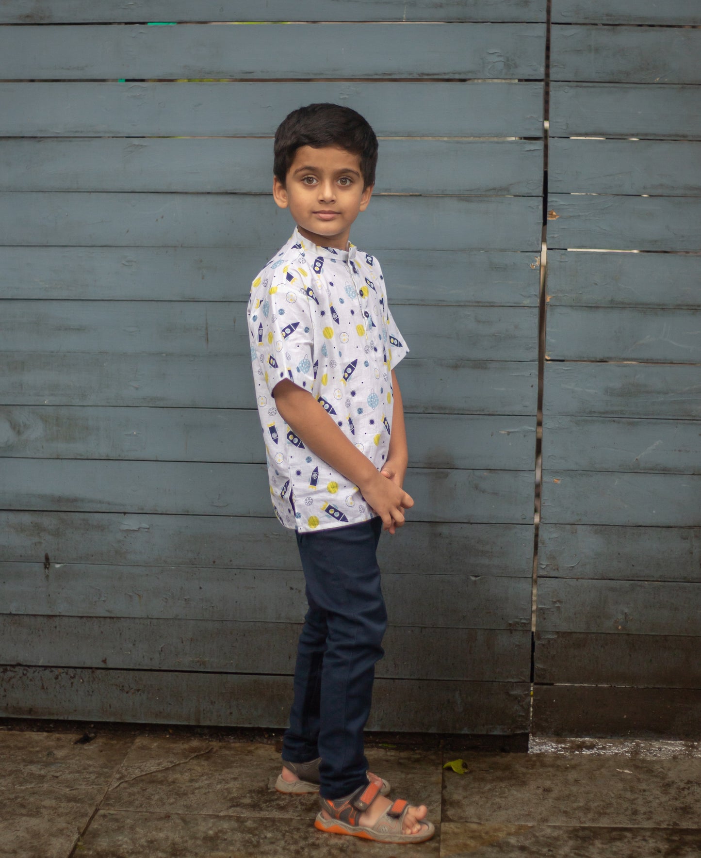 Rocket print short kurta