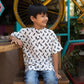 Handblock printed Grey bird print short kurta