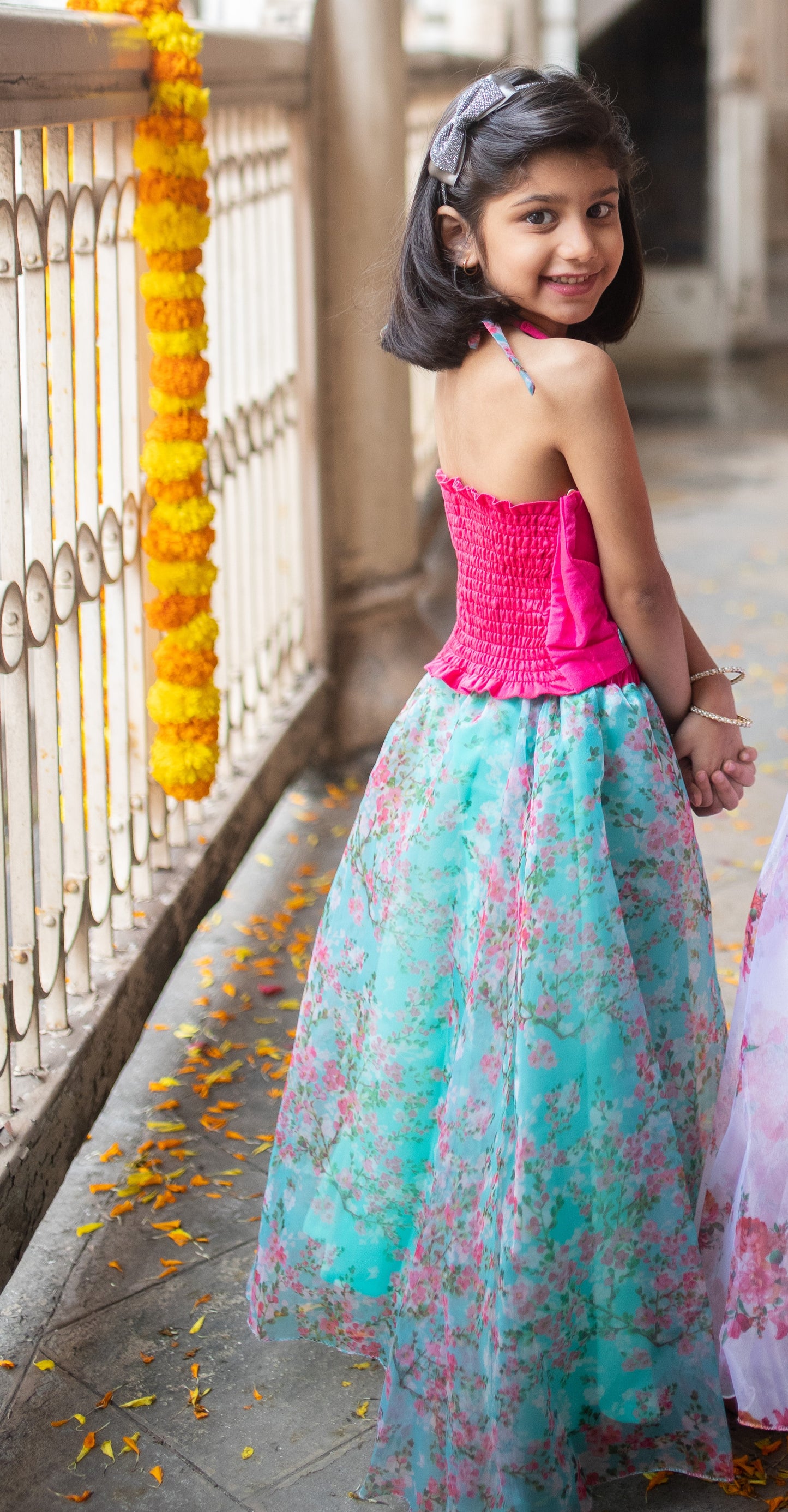 Organza Floral Print Ghagra Choli